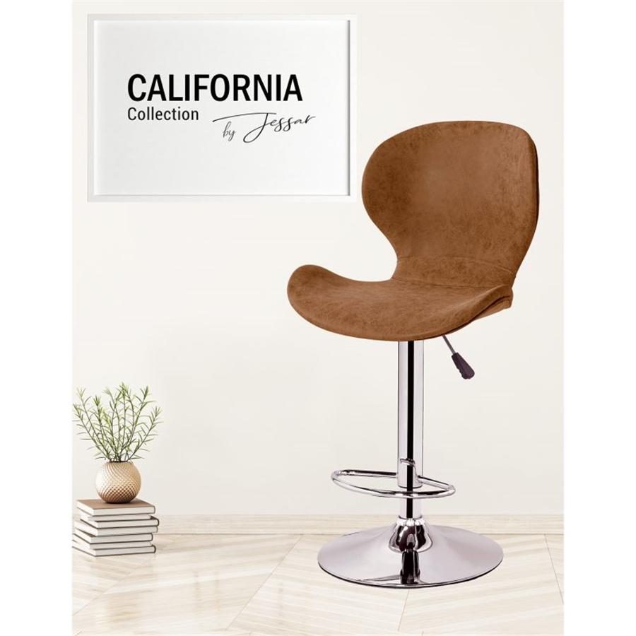Jessar - Tabourets Tournants à Hauteur Réglable de la Collection California, Ensemble de 2, Marron - Simple Boutique