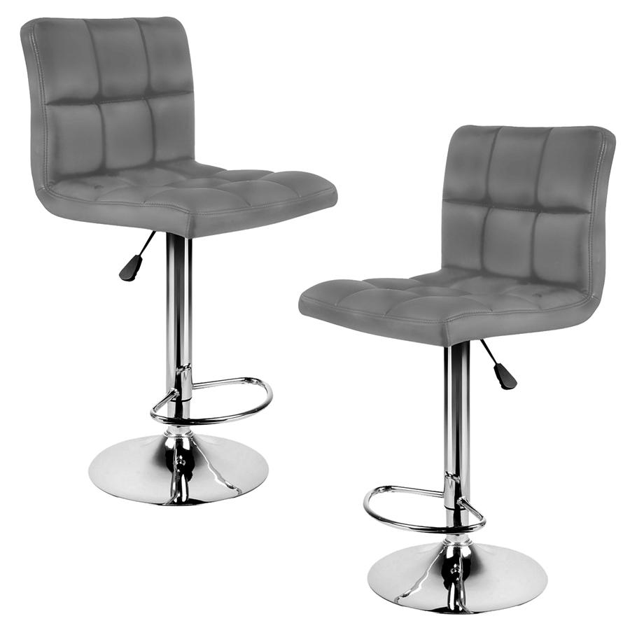 Jessar - Tabourets Tournants à Hauteur Réglable de la Collection Fixer, Ensemble de 2, Gris - Simple Boutique