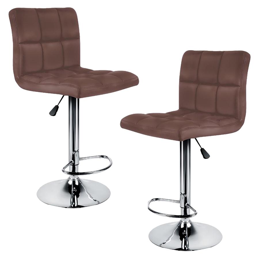 Jessar - Tabourets Tournants à Hauteur Réglable de la Collection Fixer, Ensemble de 2, Marron - Simple Boutique