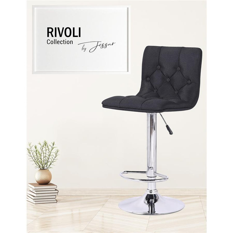 Jessar - Tabourets Tournants à Hauteur Réglable de la Collection Rivoli, Ensemble de 2, Noir - Simple Boutique