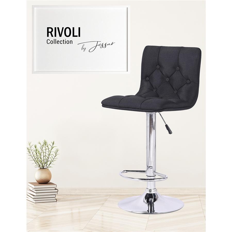 Jessar - Tabourets Tournants à Hauteur Réglable de la Collection Rivoli, Ensemble de 2, Noir - Simple Boutique