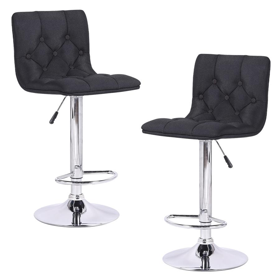 Jessar - Tabourets Tournants à Hauteur Réglable de la Collection Rivoli, Ensemble de 2, Noir - Simple Boutique