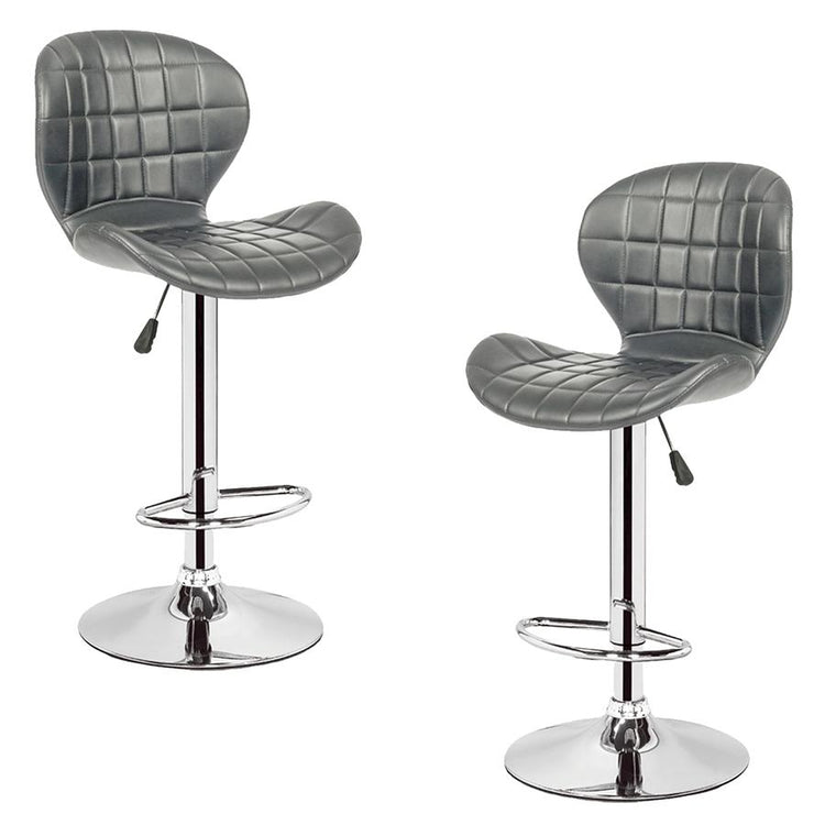 Jessar - Tabourets Tournants à Hauteur Réglable de la Collection Upper, Ensemble de 2, Gris - Simple Boutique