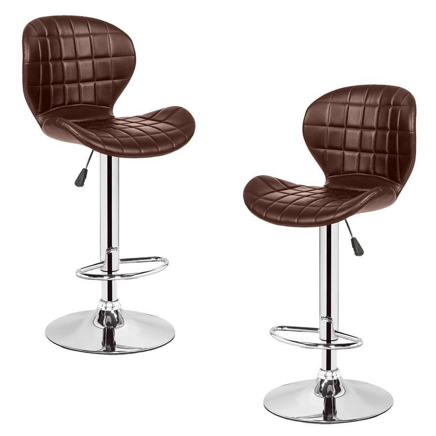Jessar - Tabourets Tournants à Hauteur Réglable de la Collection Upper, Ensemble de 2, Marron - Simple Boutique