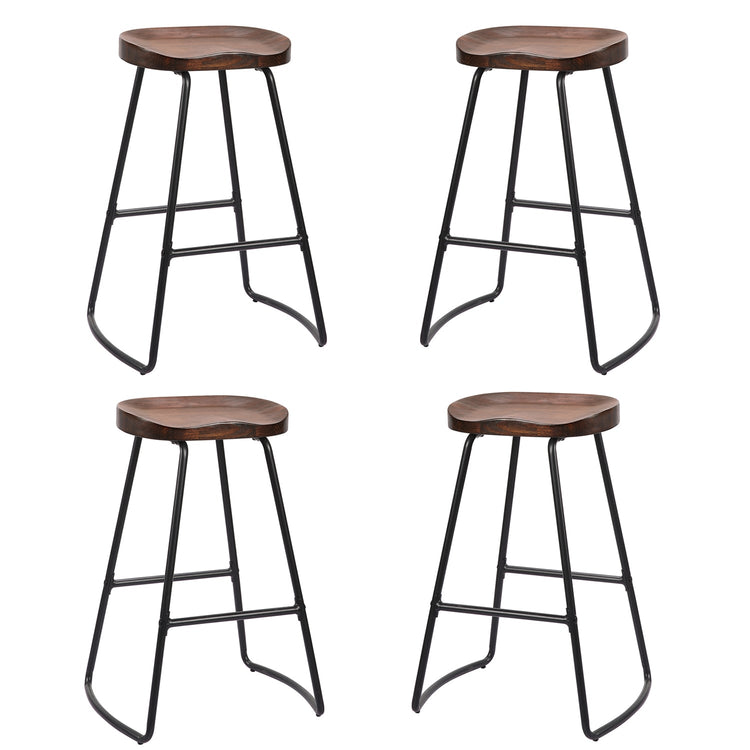 Jessar - Tabourets pour Comptoire de la Collection Graham, Ensemble de 4, Brun - Simple Boutique
