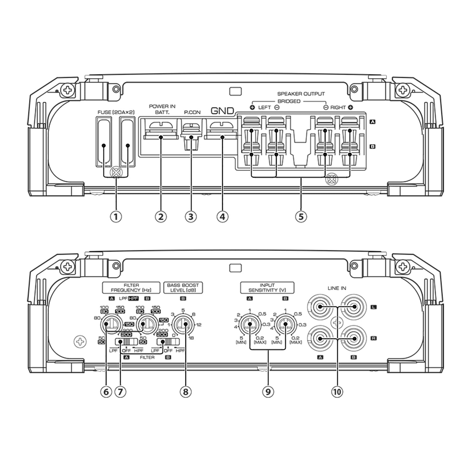 Kenwood - Amplificateur de Puissance à 4 Canaux de Classse D, Pour Voiture, Argenté - Simple Boutique