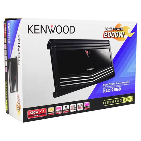 Kenwood KAC-9106D Amplificateur Puissant Mono de Classe D, Pour Voiture, Noir