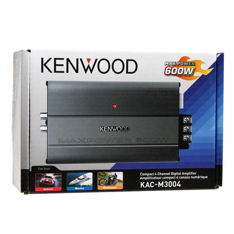 Kenwood KAC-M3004 Amplificateur Numérique Compact à 4 Canaux, Pour Voiture, Gris