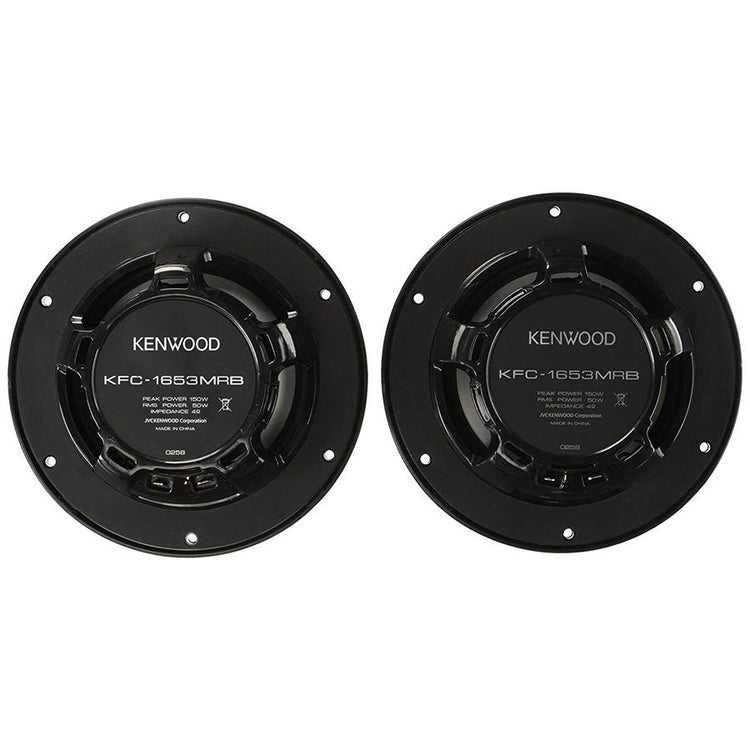 Kenwood KFC-1653MRB Haut-Parleurs Coaxiaux à 2 Voies Marine / MotorSport avec Woofers résistants à l'eau, Noir - Simple Boutique