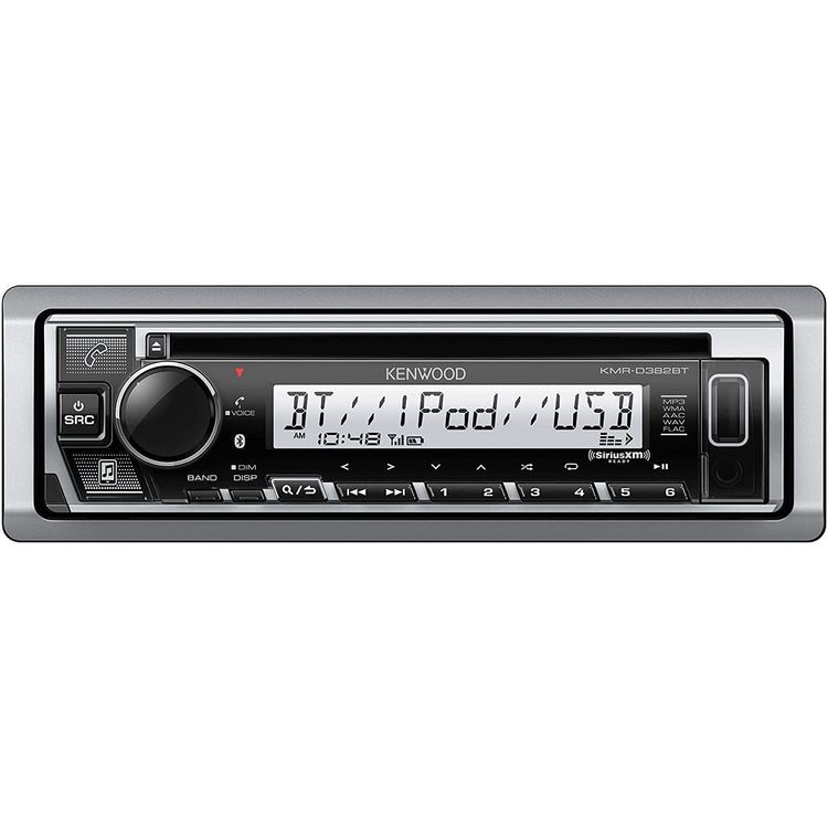 Kenwood KMR-D382BT - Récepteur CD Marin avec Bluetooth 4.2, Entrée USB et AUX, Argenté - Simple Boutique