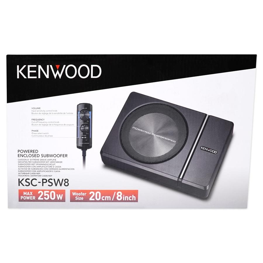 Kenwood KSC-PSW8 Boîtier de Subwoofer à Alimentation 8 po, Pour Voiture, Noir - Simple Boutique