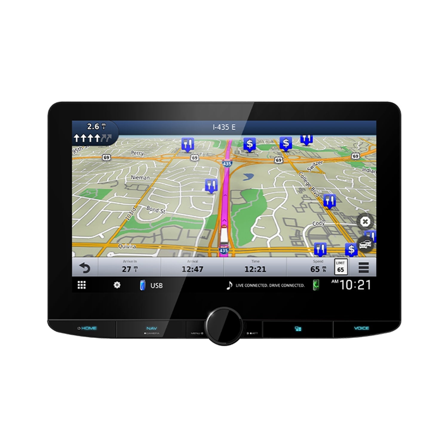Kenwood - Récepteur Multimedia avec Système de Navigation GPS, Écran de 10.1", Pour Voiture, Noir - Simple Boutique