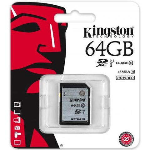 Kingston Carte SDXC Class 10 - USH-1 45R MB/s 64 GB