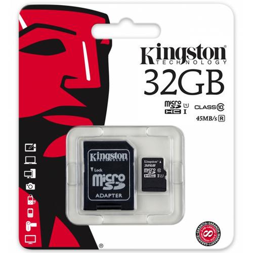 Kingston Carte mémoire MicroSDHC Class 10 UHS-I 45MB/s Read de 32 GB