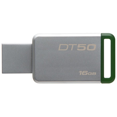 Kingston - Clé USB 3.0 Data Traveler 50, Capacité de 16GB, Boitier Métallique, Vert