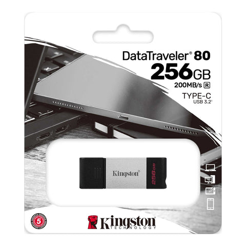 Kingston - Clé USB Type-C DataTraveler 80, USB 3.2 GEN 1, Capacité de 256GB