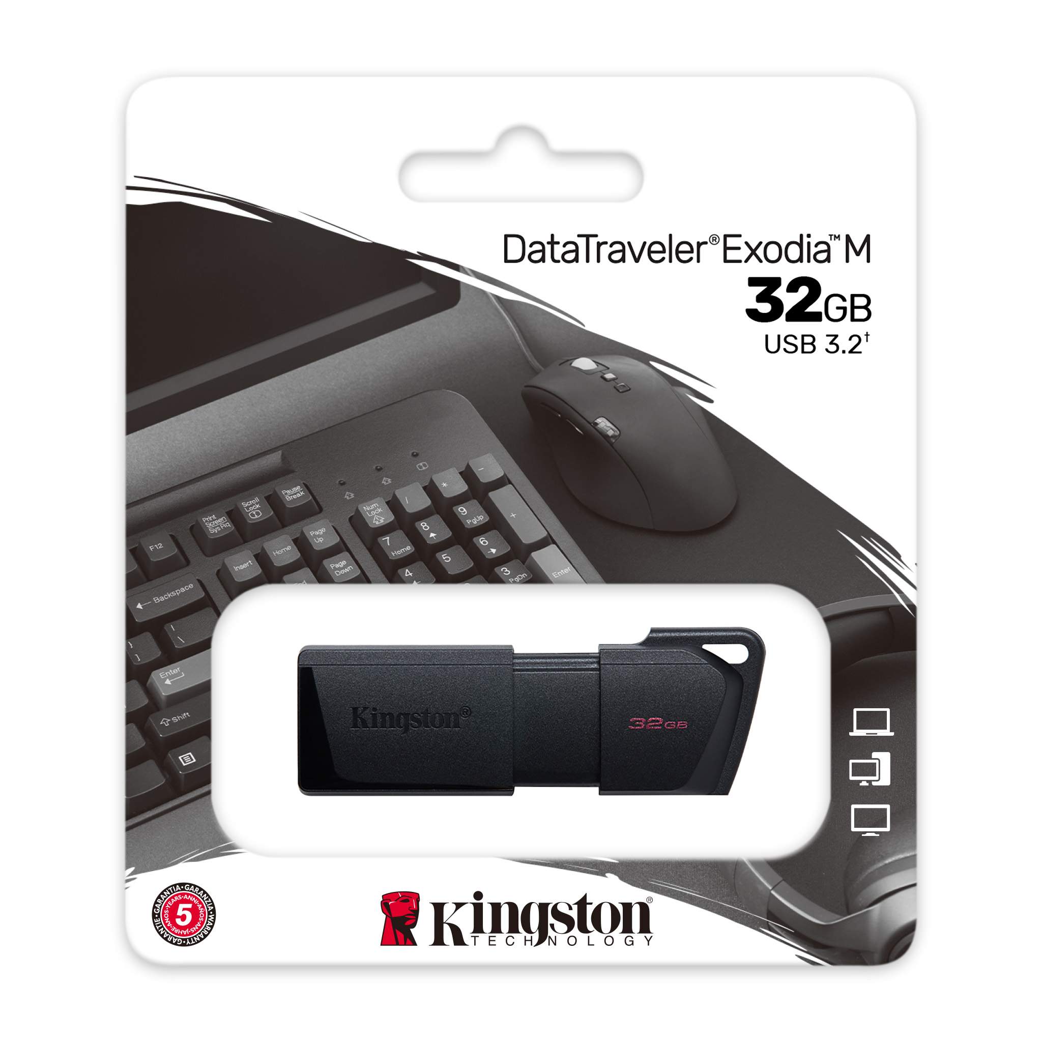 Kingston DataTraveler Exodia M Clé USB 32 GO USB 3.2 Gén 1 (Noir + Noir) - Simple Boutique