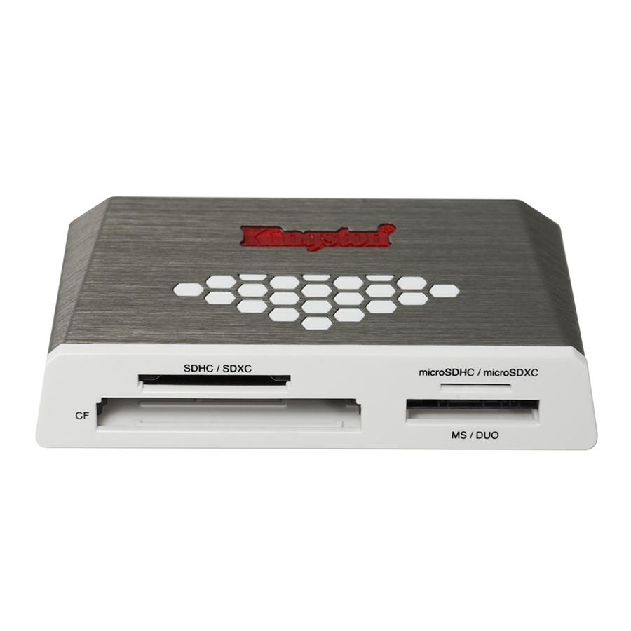 Kingston FCR-HS4 Lecteur de Média Multi-Fonction pour Carte Flash, Vitesse UHS-I et UHS-II, USB 3.0, Argenté - Simple Boutique