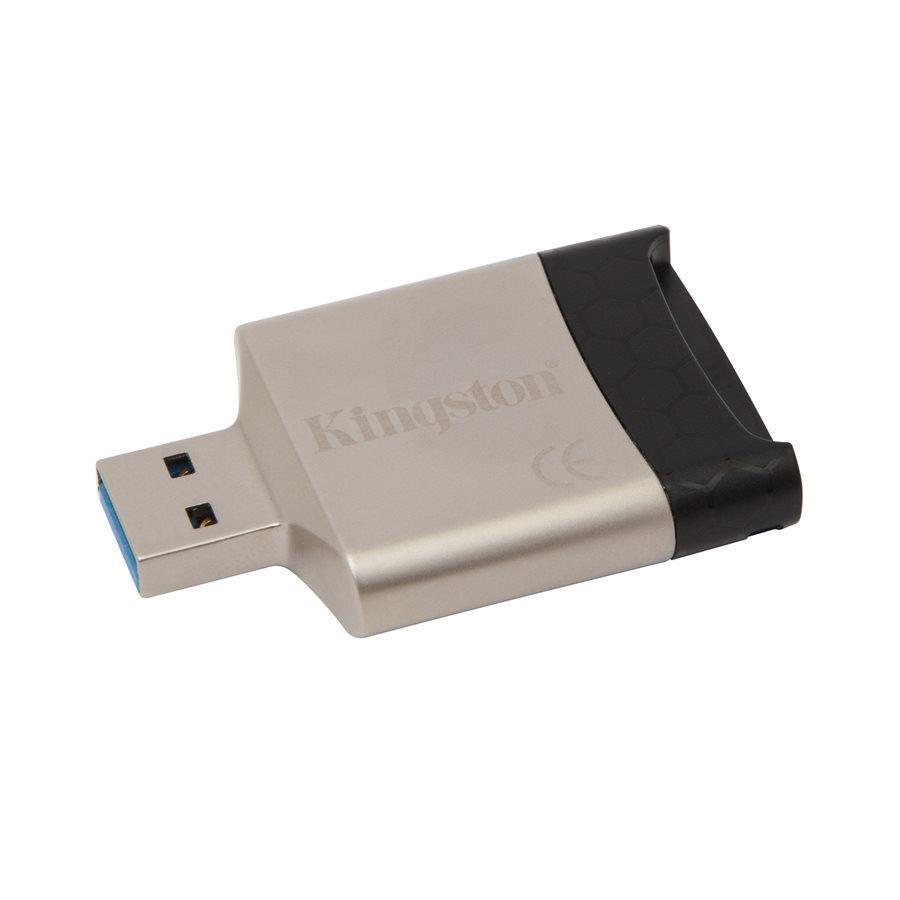 Kingston FCR-MLG4 Lecteur Multi-Cartes USB 3.0 pour SD, SDHC, SDXC, UHS-II et microSD / SDHC / SDXC, UHS-I, Argenté - Simple Boutique