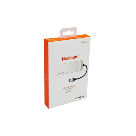 Kingston Nucleum C-HUBC1-SR-EN Concentrateur USB Type-C 7 en 1, USB-C, USB-A 3.0, HDMI 4K, SD, Micro SD, Argent