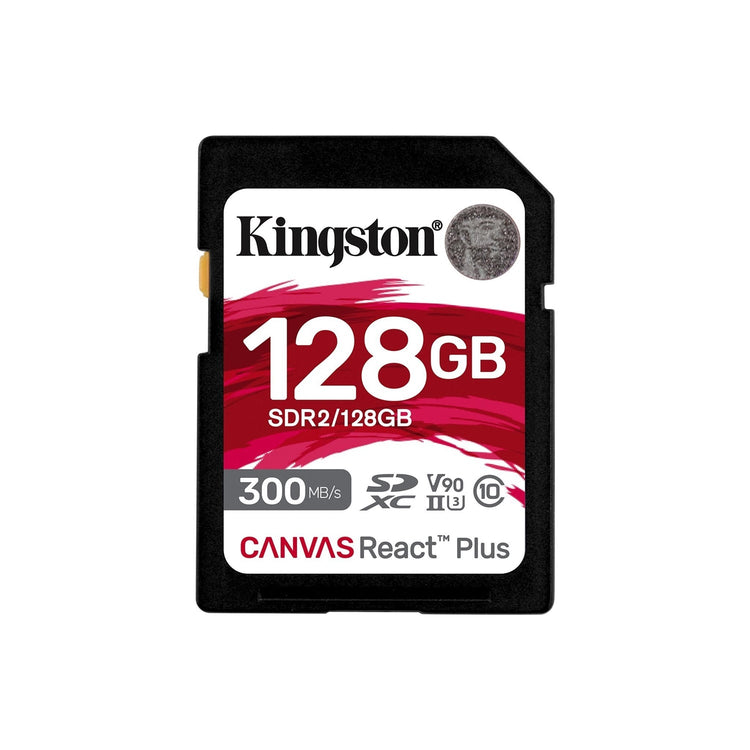 Kingston Technology - Carte Mémoire SD Canvas React Plus, Capacité de 128GB, UHS-II 4K/8K - Simple Boutique