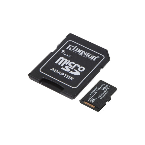 Kingston Technology - Carte Micro SD Industrielle avec Lecteur SD, Capactié de 16GB, Classe 10, UHS-I, U3, V30,