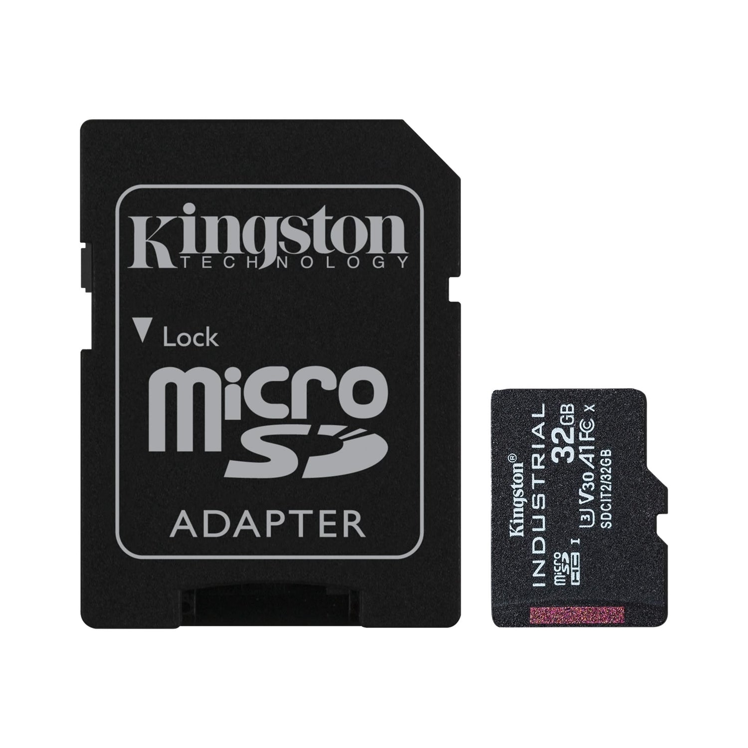 Kingston Technology - Carte Micro SD Industrielle avec Lecteur SD, Capactié de 32GB, Classe 10, UHS-I, U3, V30, - Simple Boutique