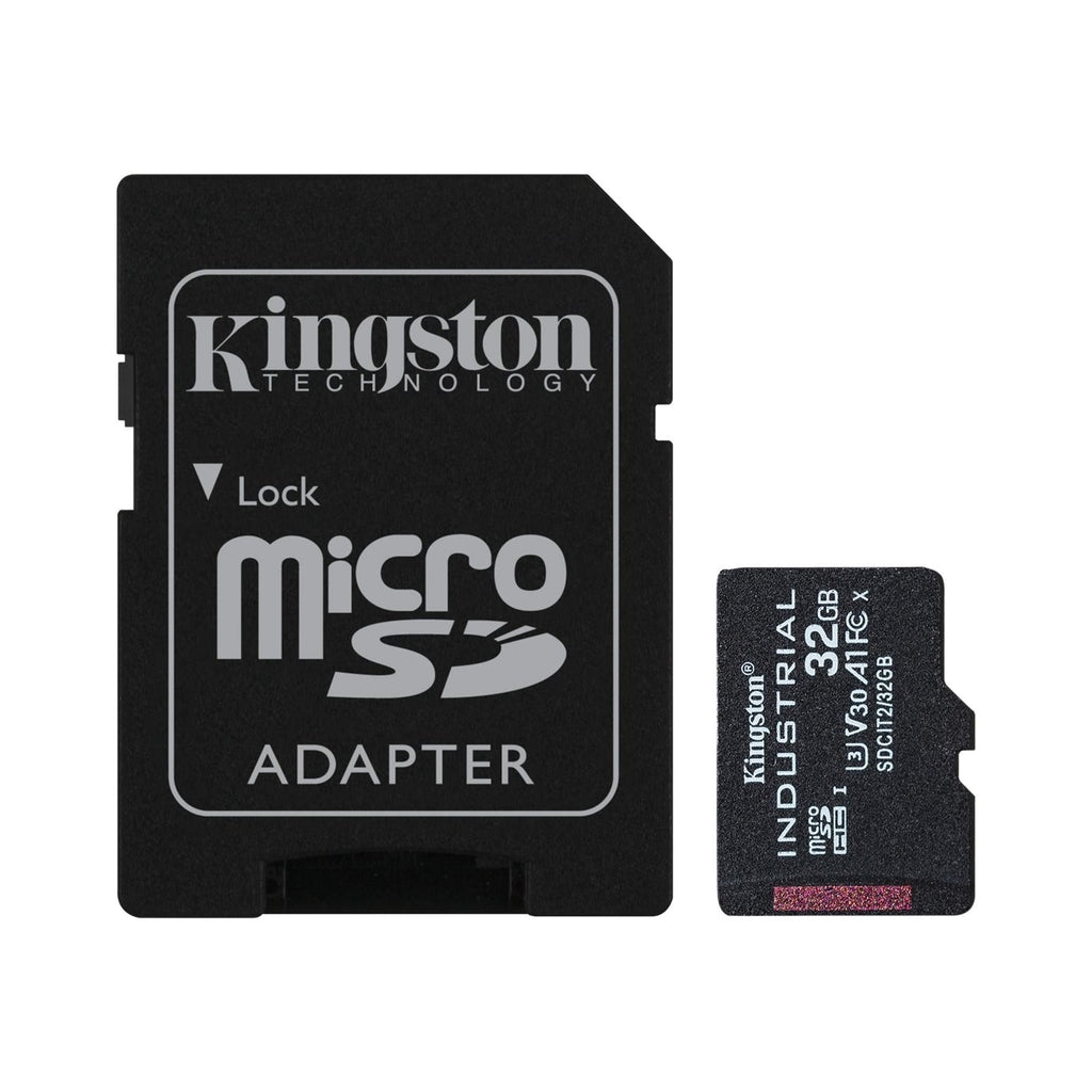 Kingston Technology - Carte Micro SD Industrielle avec Lecteur SD, Capactié de 32GB, Classe 10, UHS-I, U3, V30,