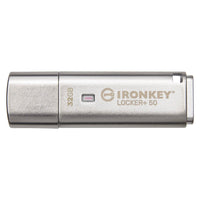 Kingston Technology - Clé USB Crypté IronKey Locker+ 50, USB 3.2 GEN 1, Capacité de 32GB, Sauvegarde Cloud Automatique - Simple Boutique