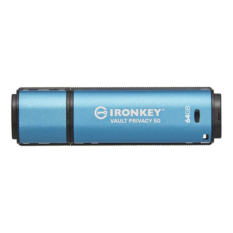 Kingston Technology - Clé USB Crypté IronKey Vault Privacy 50, USB 3.2 GEN 1, Capacité de 64GB
