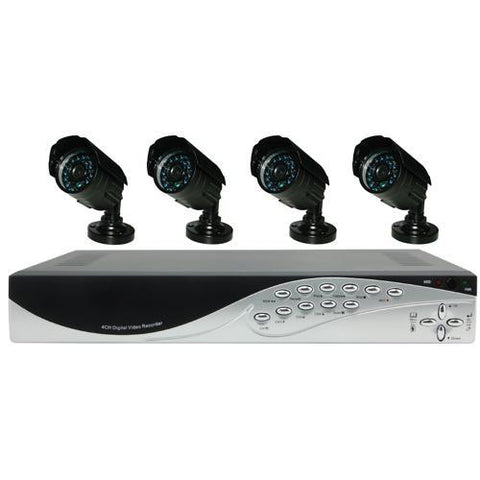 Kit complet Enregistreur DVR H.264 & 4 cams Jour/Nuit Ext 600TVL