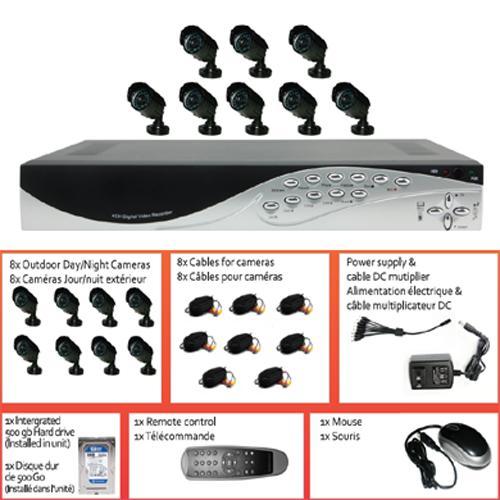 Kit complet Enregistreur DVR H.264 & 8 cams Jour/Nuit Ext 600TVL - Simple Boutique