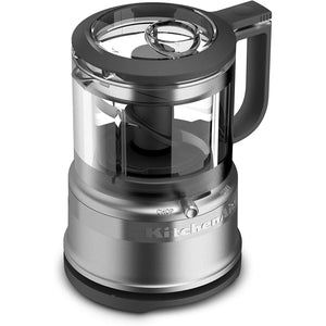 KitchenAid - Mini Robot Culinaire/Hachoir à Légume, Capacité de 3.5 Tasses, 2 Vitesses + Impulsion, Gris - Simple Boutique