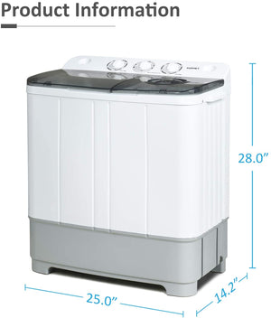 Kuppet mini Machine à laver et Essoreuse 2 en 1 compacte Blanc et Gris - Simple Boutique