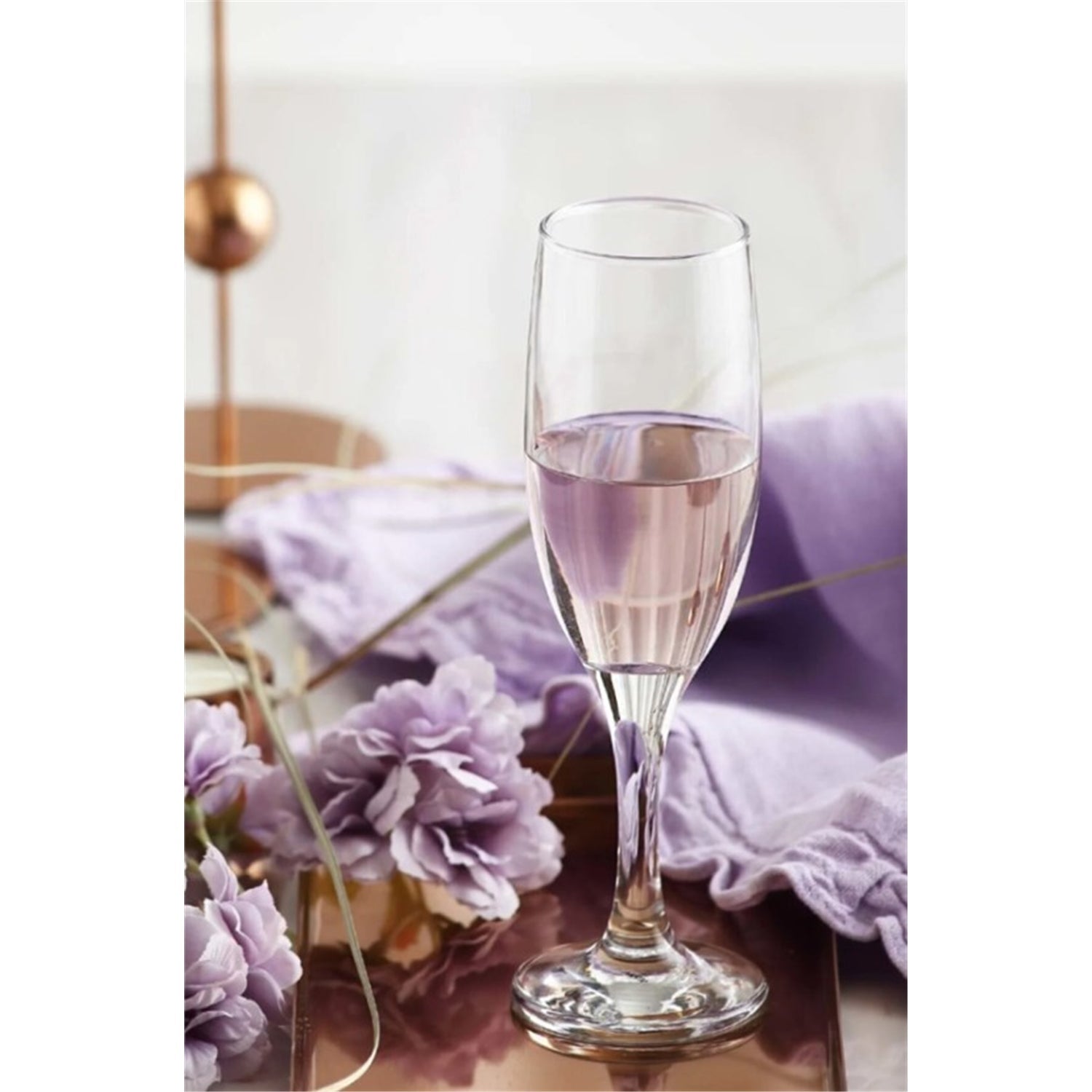 LAV - Ensemble de 6 Flûtes à Champagne Empire, Capacité de 7.5oz, Vont au Lave-Vaisselle - Simple Boutique