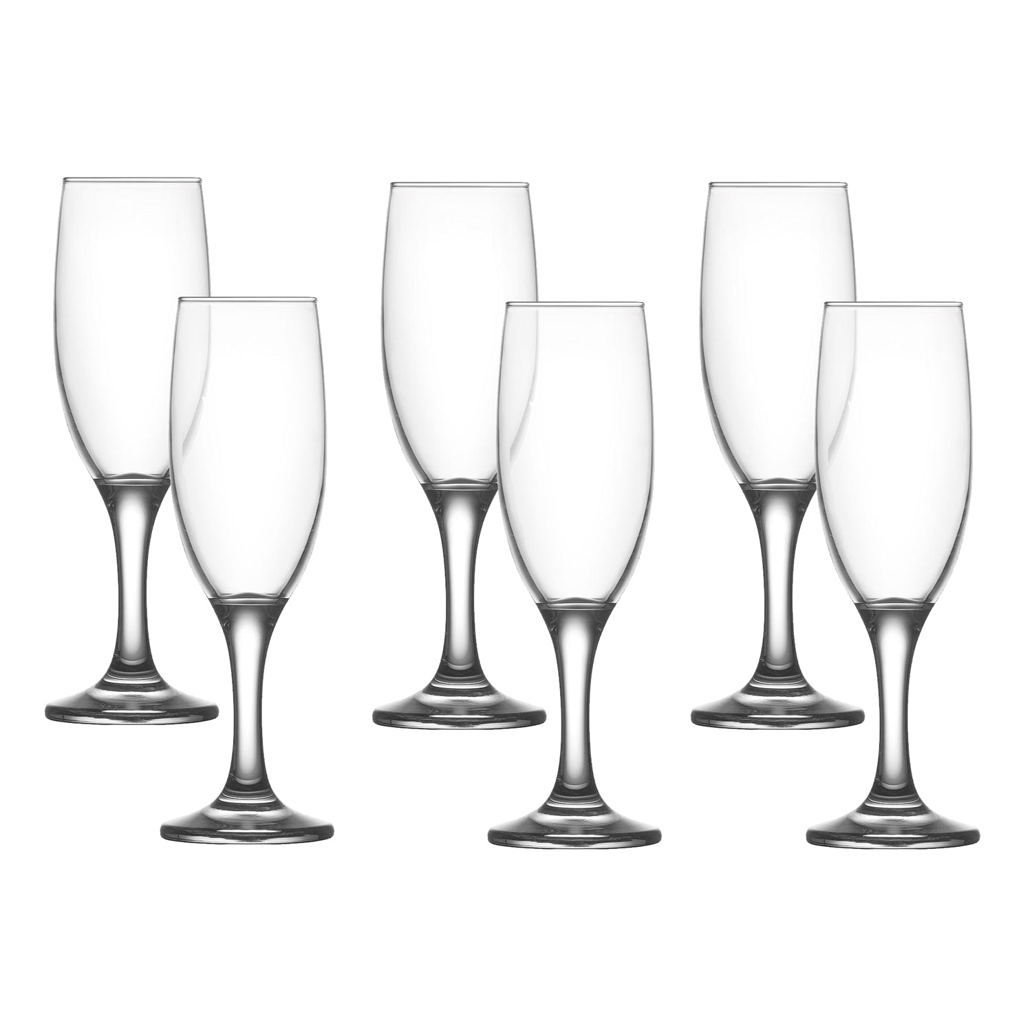 LAV - Ensemble de 6 Flûtes à Champagne Empire, Capacité de 7.5oz, Vont au Lave-Vaisselle - Simple Boutique