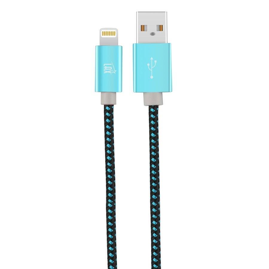 LAX - Câble Lightning de 10 Pieds, Tressé et Durable, Bleu