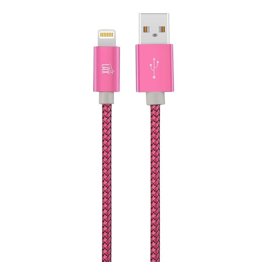 LAX - Câble Lightning de 10 Pieds, Tressé et Durable, Magenta - Simple Boutique