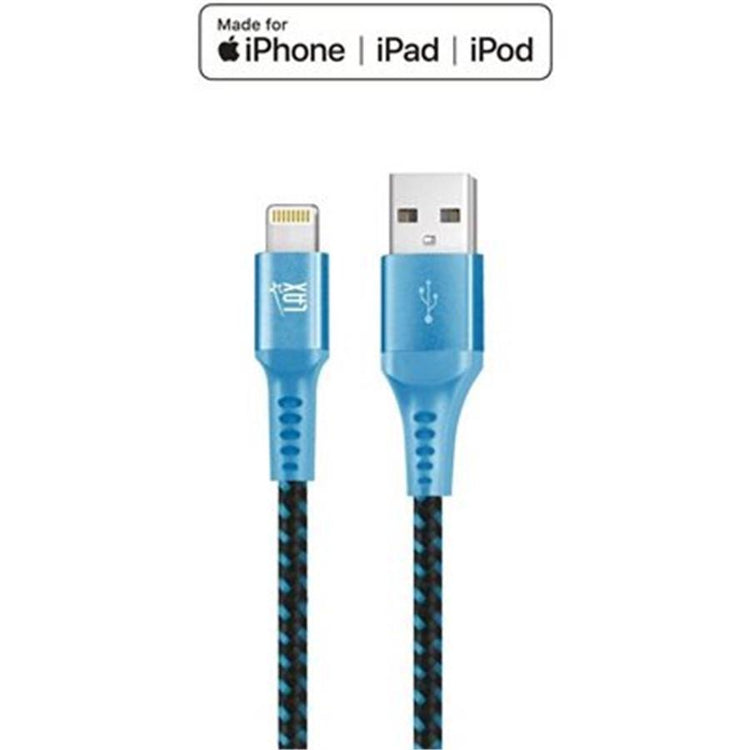 LAX - Câble Lightning de 4 Pieds, Tressé et Durable, Bleu - Simple Boutique