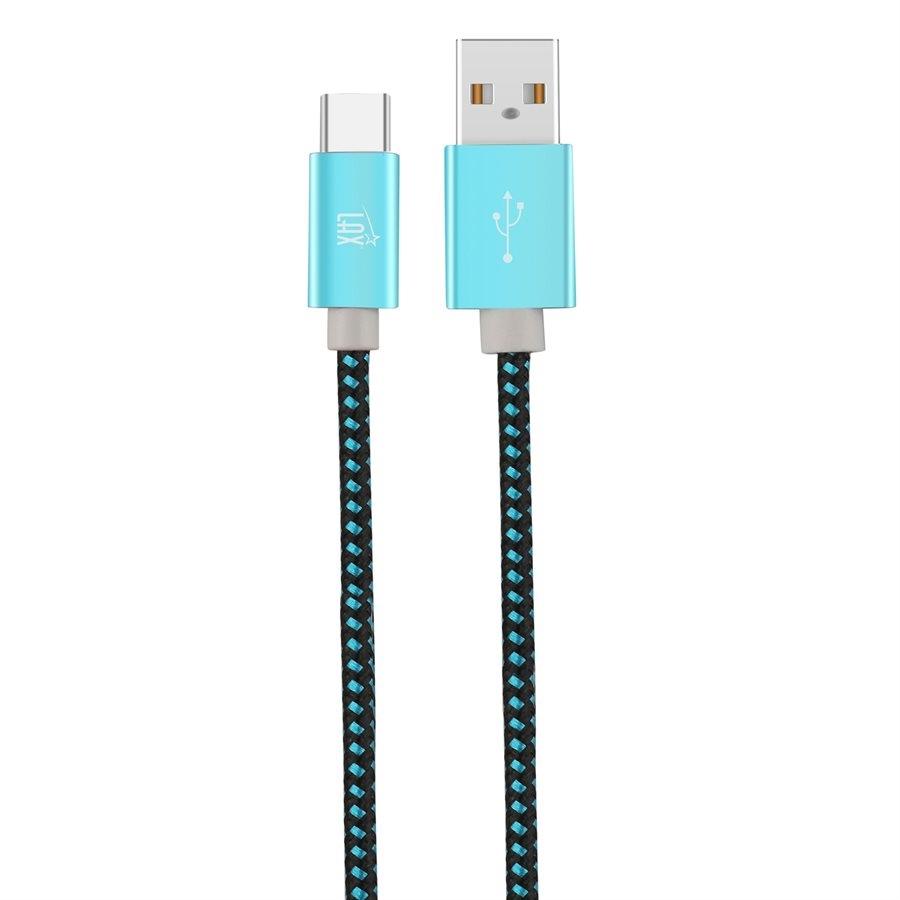 LAX - Câble USB Type-C à USB-A de 6 Pieds, Tressé et Durable, Bleu - Simple Boutique