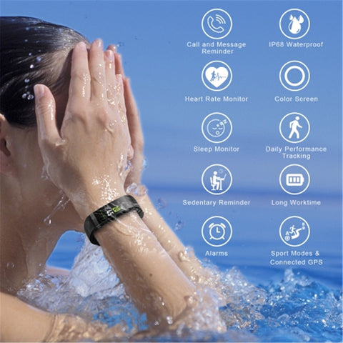 LetsCom - Tracker de Fitness/ Montre Intelligente avec Écran Couleur et Moniteur de Férquence Cardia