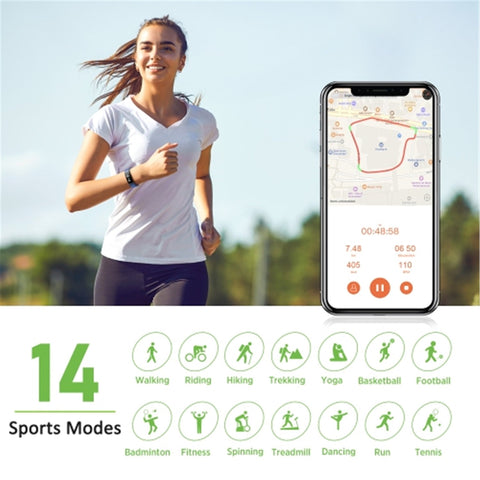 LetsCom - Tracker de Fitness/ Montre Intelligente avec Écran Couleur et Moniteur de Férquence Cardia