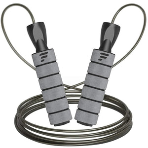 LetsFit - Corde à Sauter avec Poignées en Mousse, Longeur Ajustable, Gris - Simple Boutique