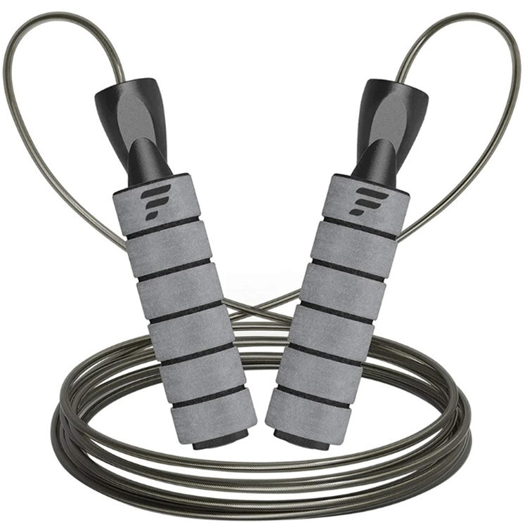 LetsFit - Corde à Sauter avec Poignées en Mousse, Longeur Ajustable, Gris - Simple Boutique