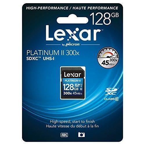 Lexar LSD128GBBBNL300 Platinum II Carte SDXC 300X Classe 10 UHS-I De 128 GB - Simple Boutique
