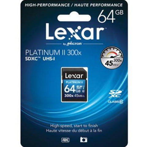 Lexar LSD64GBBBNL300 Platinum II Carte SDXC 300X Classe 10 UHS-I De 64 GB