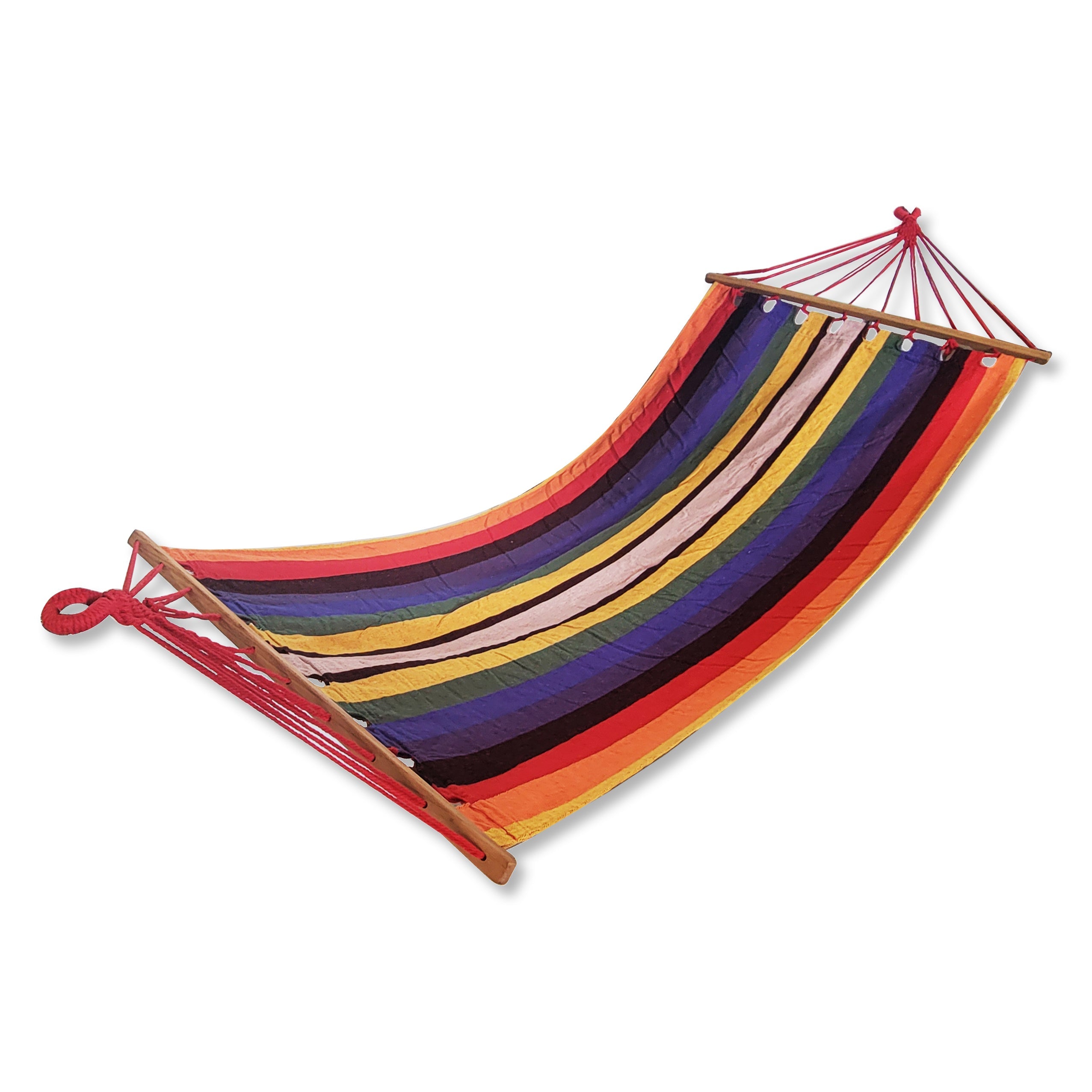 LifeStyle Nature - Hamac Suspendu en Coton avec Support en bois, Rouge - Simple Boutique
