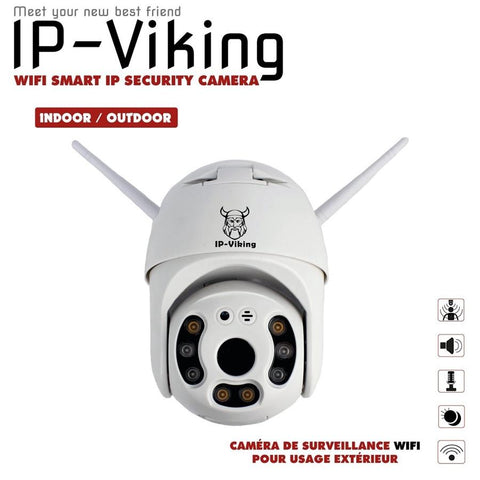 Linkit Security - Caméra IP-Viking Extérieur 1080P, Wi-Fi, Infrarouge, Objectif 2MP, Blanc