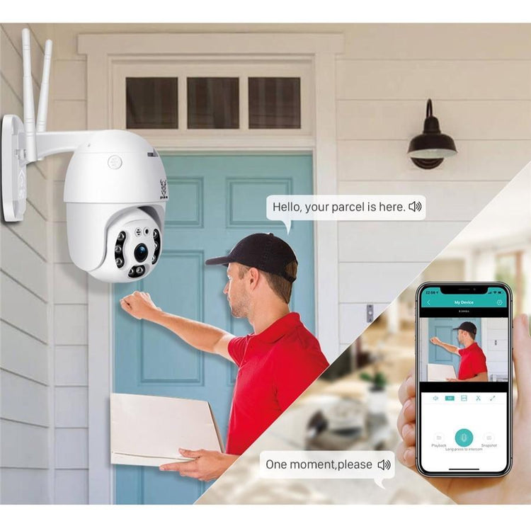 Linkit Security - Caméra IP-Viking Extérieur 1080P, Wi-Fi, Infrarouge, Objectif 2MP, Blanc - Simple Boutique