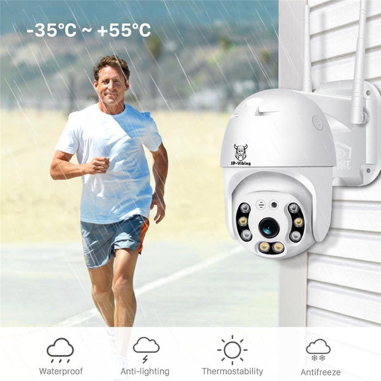 Linkit Security - Caméra IP-Viking Extérieur 1080P, Wi-Fi, Infrarouge, Objectif 2MP, Blanc - Simple Boutique